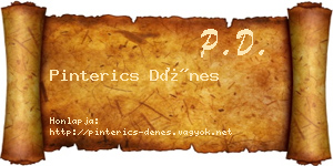 Pinterics Dénes névjegykártya