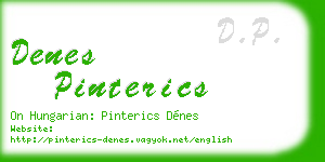 denes pinterics business card