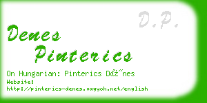 denes pinterics business card